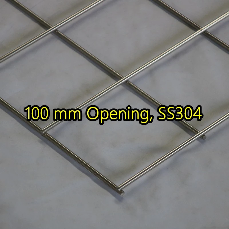 Panel de malla de alambre soldado SS304 con abertura de 100 mm