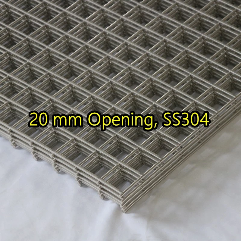 Panel de malla de alambre soldado SS304 con abertura de 20 mm