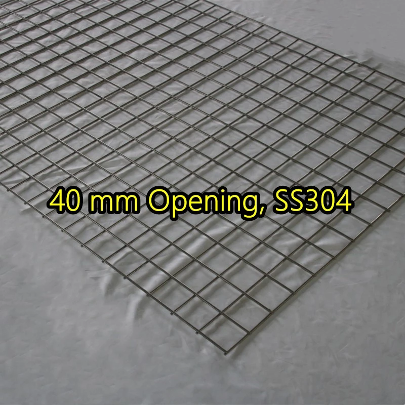 Panel de malla de alambre soldado SS304 con abertura de 40 mm