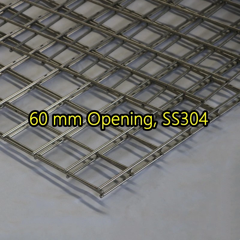 Panel de malla de alambre soldado SS304 con abertura de 60 mm