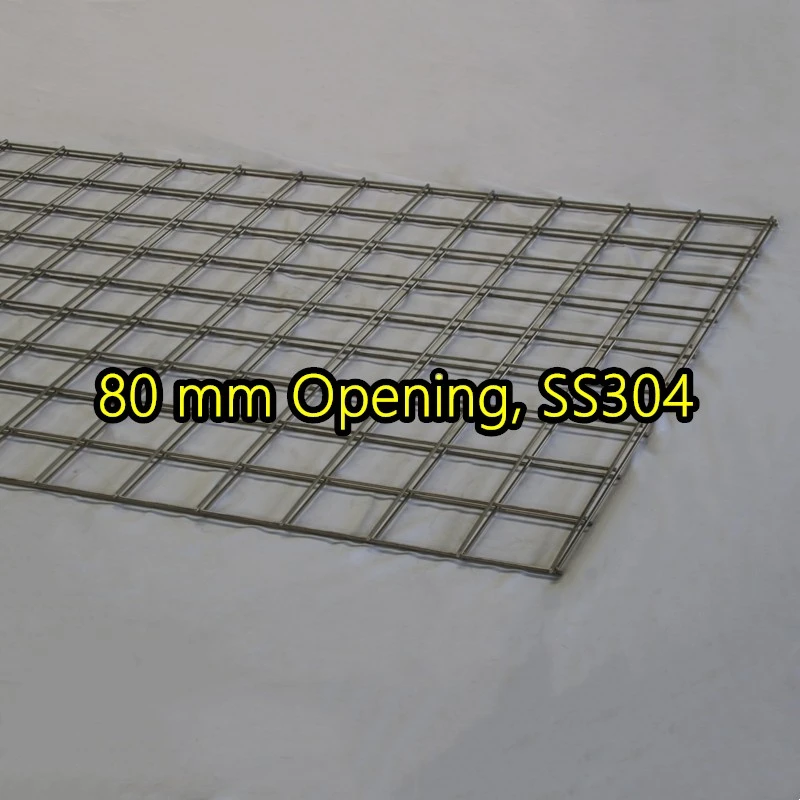 Panel de malla de alambre soldado SS304 con abertura de 80 mm