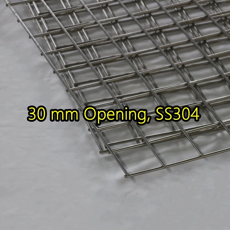 Panel de malla de alambre soldado SS304 con abertura de 30 mm