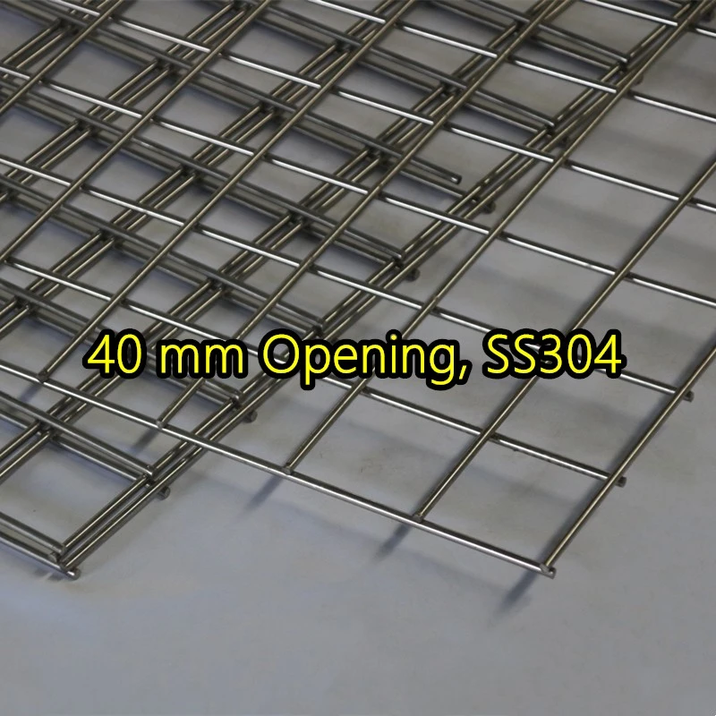 Panel de malla de alambre soldado SS304 con abertura de 40 mm