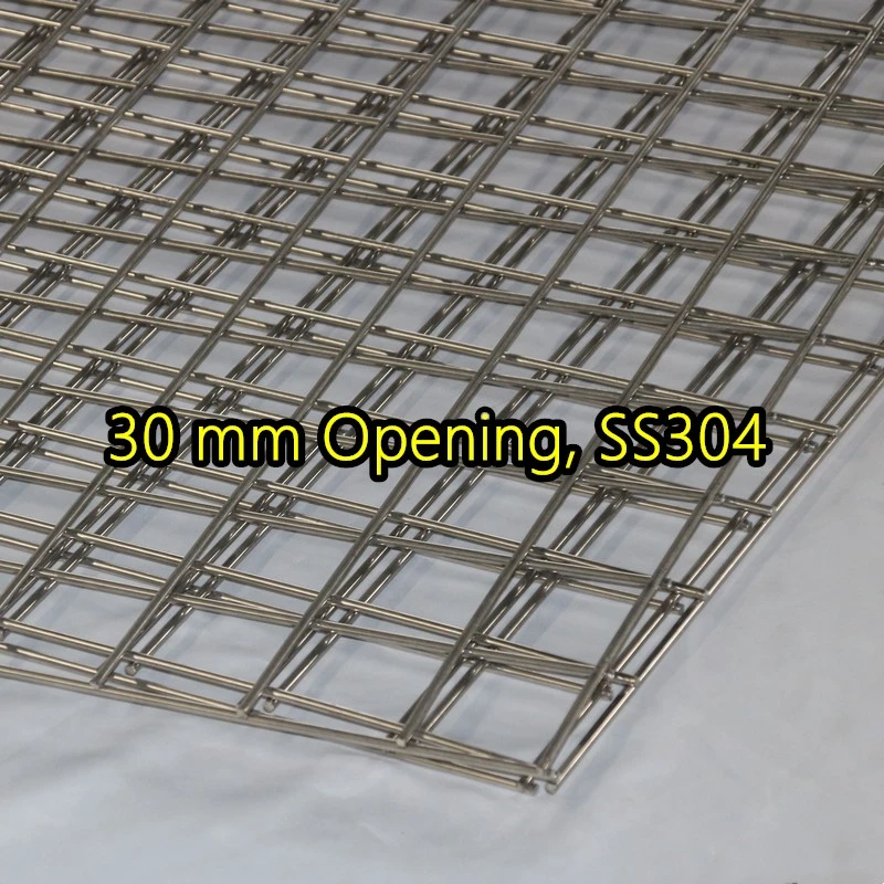 Panel de malla de alambre soldado SS304 con abertura de 30 mm