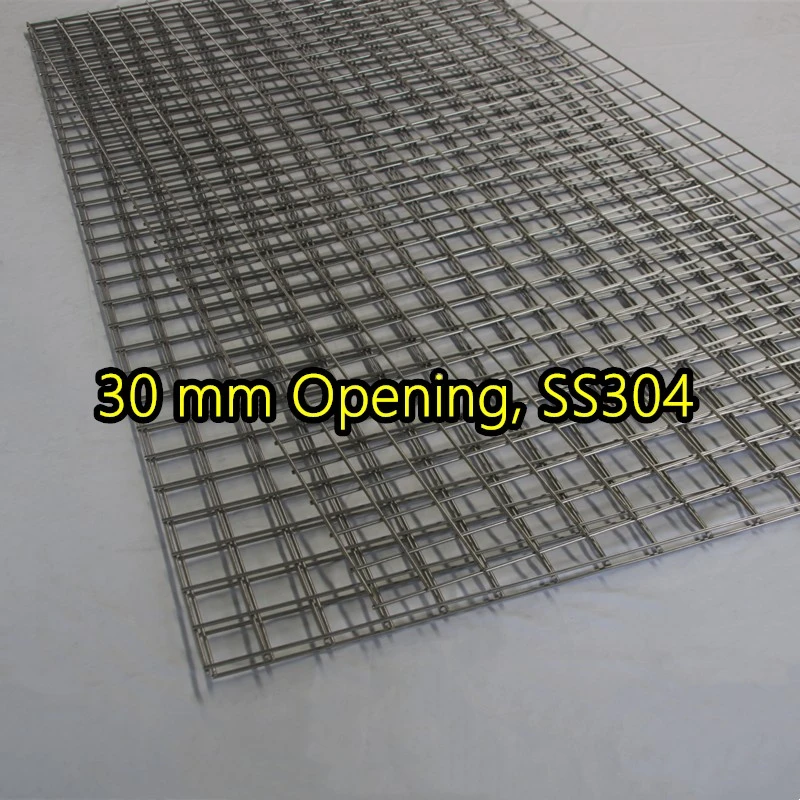 Panel de malla de alambre soldado SS304 con abertura de 30 mm