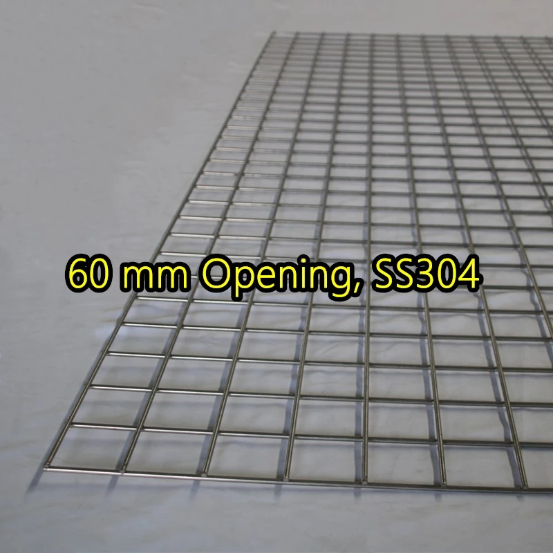 Panel de malla de alambre soldado SS304 con abertura de 60 mm