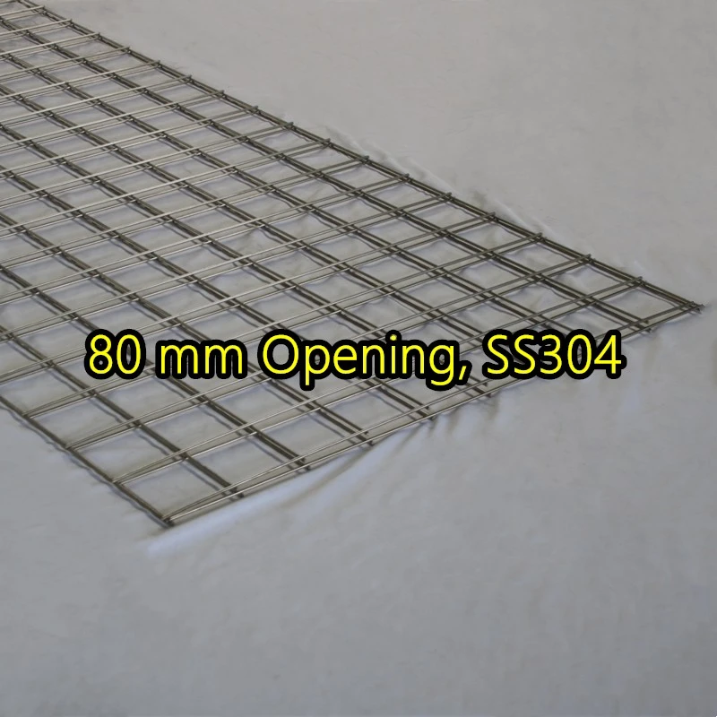 Panel de malla de alambre soldado SS304 con abertura de 80 mm