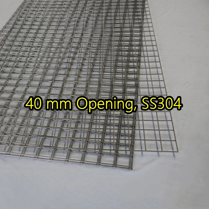 Panel de malla de alambre soldado SS304 con abertura de 40 mm