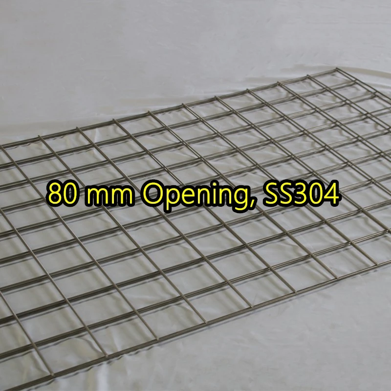 Panel de malla de alambre soldado SS304 con abertura de 80 mm