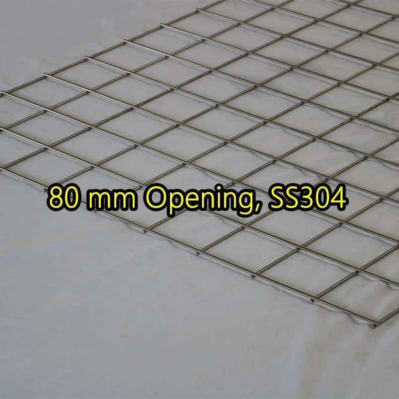 Panel de malla de alambre soldado SS304 con abertura de 80 mm