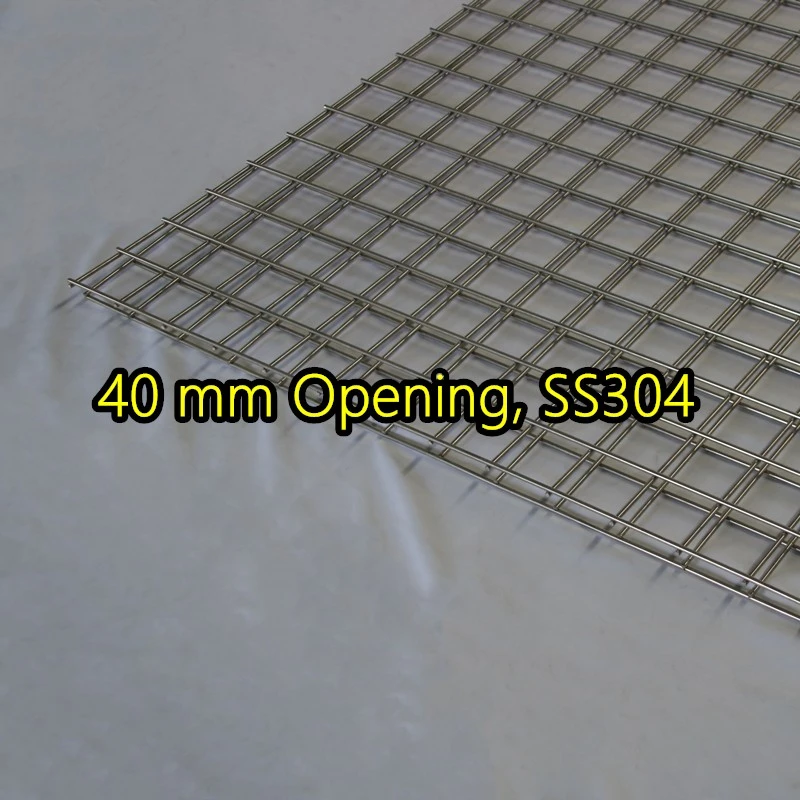 Panel de malla de alambre soldado SS304 con abertura de 40 mm