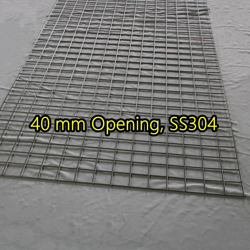 Panel de malla de alambre soldado SS304 con abertura de 40 mm