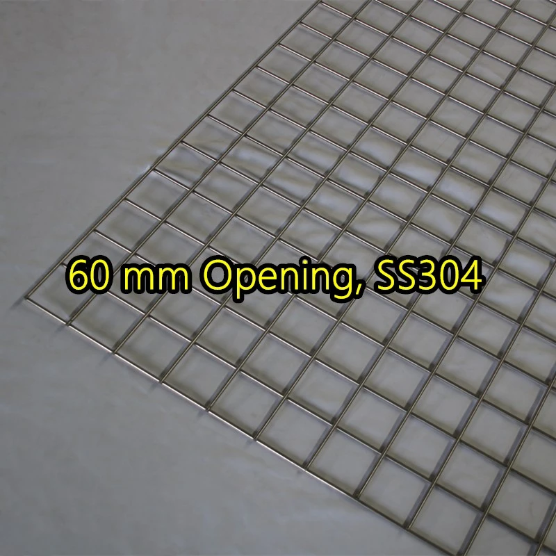 Panel de malla de alambre soldado SS304 con abertura de 60 mm