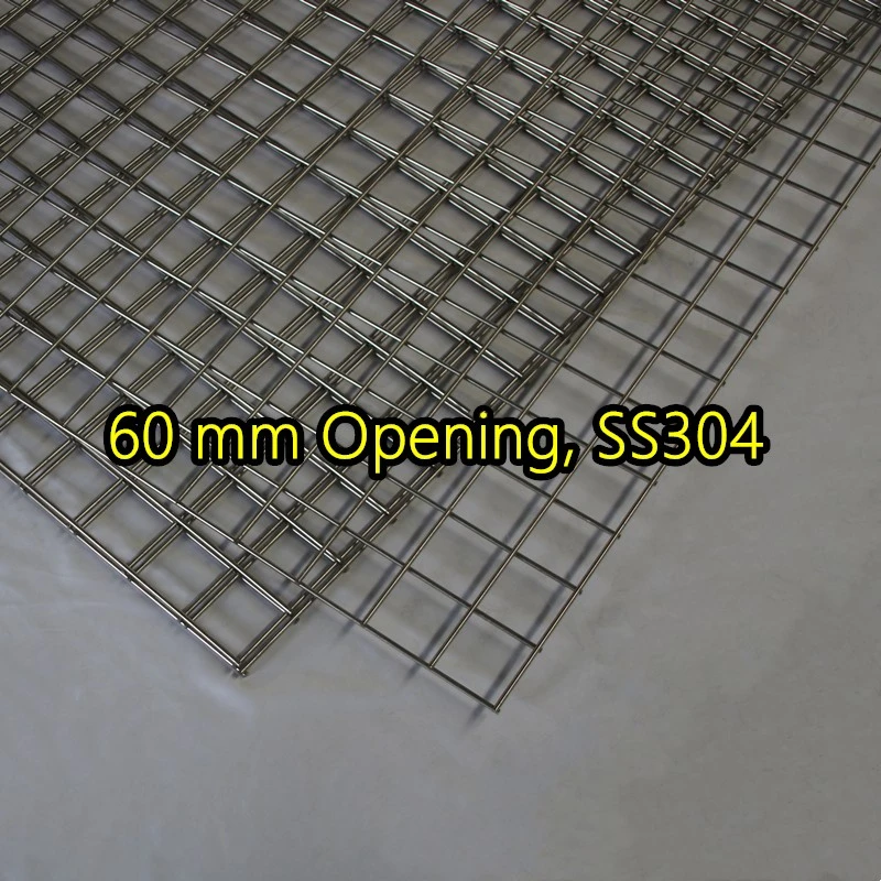 Panel de malla de alambre soldado SS304 con abertura de 60 mm