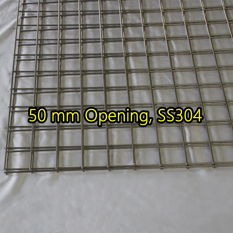 Panel de malla de alambre soldado SS304 con abertura de 50 mm
