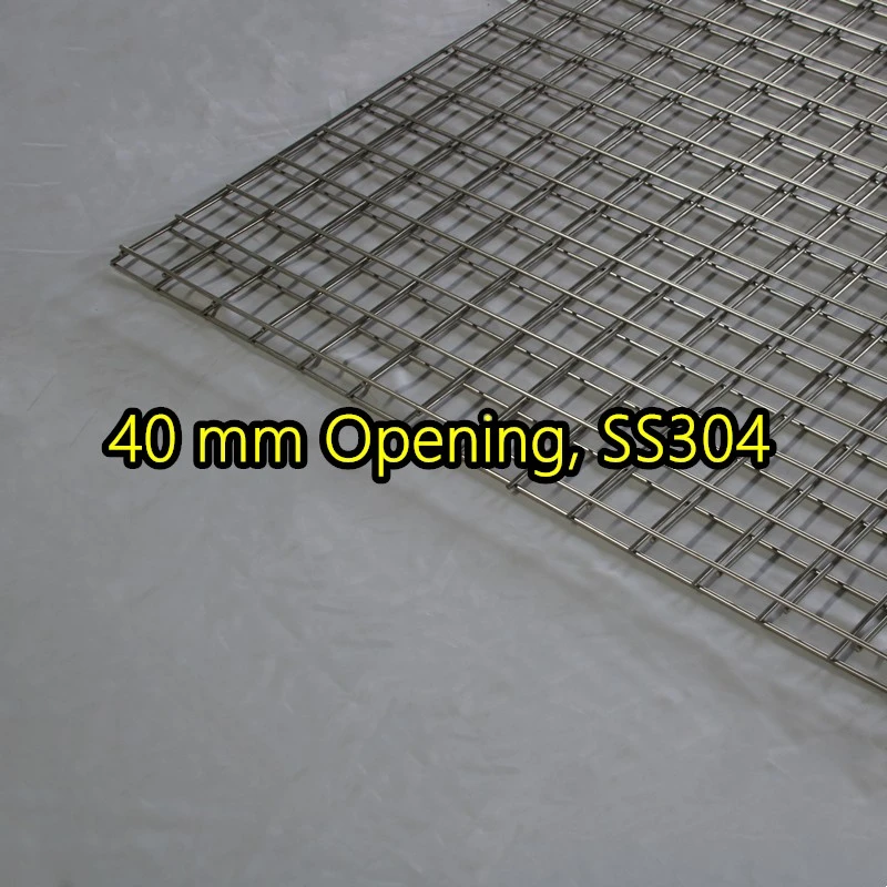 Panel de malla de alambre soldado SS304 con abertura de 40 mm